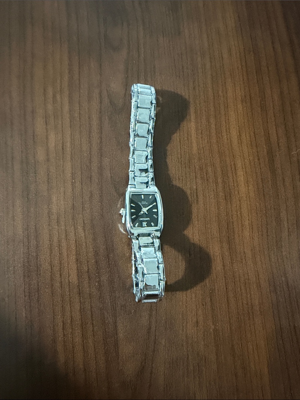 Citizen Silver and Black Rectangular Bracelet Watch